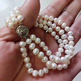 7.5-Inch 3-Row Freshwater Pearl Bracelet