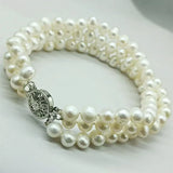 7.5-Inch 3-Row Freshwater Pearl Bracelet
