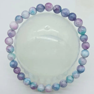 Multicolor Kunzite Round Bead Stretch Bracelet 7.5inch Women's Jewelry
