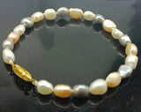 Multi-color Freshwater Pearl Bracelet 7.5" Ladies Jewelry Gift