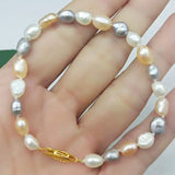Multi-color Freshwater Pearl Bracelet 7.5" Ladies Jewelry Gift