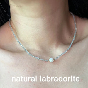 Freshwater Pearl Necklace with Peridot/Amethyst Stones 36-45cm Choker