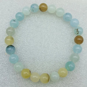 Multicolor Jade Round Beads Stretch Bracelet 7.5in Jewelry Gift Women