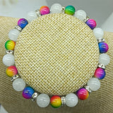 Jade & Shell Pearl Beads Bracelet 7.5in Women's Jewelry Gift