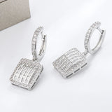 925 Silver Diamond Zircon Sparkle Women's Earrings Party Jewelry