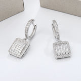 925 Silver Diamond Zircon Sparkle Women's Earrings Party Jewelry