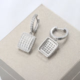 925 Silver Diamond Zircon Sparkle Women's Earrings Party Jewelry