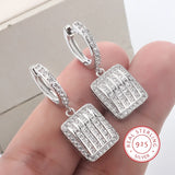 925 Silver Diamond Zircon Sparkle Women's Earrings Party Jewelry