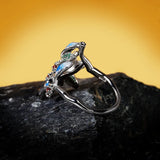 925 Silver Flower Ring Zircon Small Ring Wedding Party Jewelry