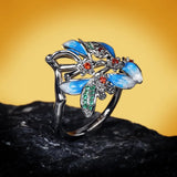 925 Silver Flower Ring Zircon Small Ring Wedding Party Jewelry