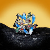 925 Silver Flower Ring Zircon Small Ring Wedding Party Jewelry