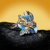925 Silver Flower Ring Zircon Small Ring Wedding Party Jewelry