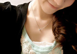 925 Silver Necklace Women's Zircon Pendant O Chain Length Noble Jewelry