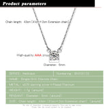 925 Silver Necklace Women's Zircon Pendant O Chain Length Noble Jewelry