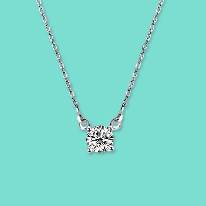 925 Silver Necklace Women's Zircon Pendant O Chain Length Noble Jewelry