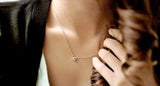 925 Silver Necklace Women's Zircon Pendant O Chain Length Noble Jewelry
