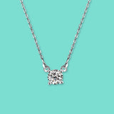 925 Silver Necklace Women's Zircon Pendant O Chain Length Noble Jewelry