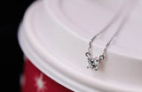 925 Silver Necklace Women's Zircon Pendant O Chain Length Noble Jewelry