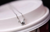 925 Silver Necklace Women's Zircon Pendant O Chain Length Noble Jewelry