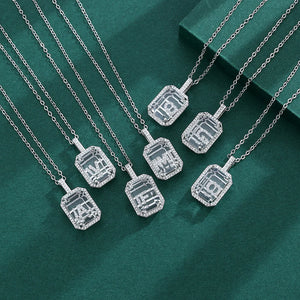925 Stamp Necklace Women's 24 Letter Pendant Lucky Clavicle Chain