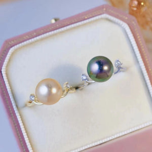 925 Sterling Silver Adjustable Ring Mount for 9-11mm Pearls