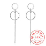 925 Sterling Silver Tassel Long Earrings Ear Line Women Jewelry