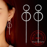 925 Sterling Silver Tassel Long Earrings Ear Line Women Jewelry