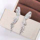 925 Silver Butterfly Zircon Stud Earrings Anniversary Gift