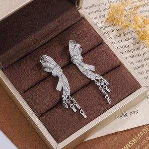 925 Silver Butterfly Zircon Stud Earrings Anniversary Gift