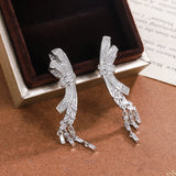 925 Silver Butterfly Zircon Stud Earrings Anniversary Gift