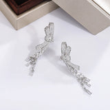 925 Silver Butterfly Zircon Stud Earrings Anniversary Gift