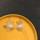925 Silver Leaf Sunflower Earrings Women Party Jewelry Her Gift Drop Earring