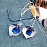 925 Silver Sapphire Crystal Dangle Earrings for Women