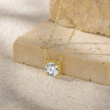 925 Silver O-Chain Necklace with Zircon Pendant
