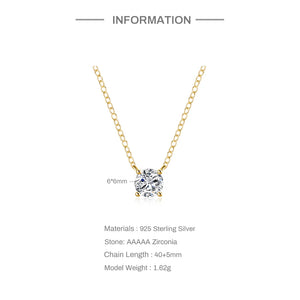 925 Silver O-Chain Necklace with Zircon Pendant