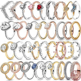 925 Silver Crown Crystal Zircon Ring Classic Jewelry for Couple