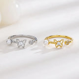 925 Silver Ring Women Butterfly Ring Open Size