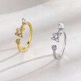 925 Silver Ring Women Butterfly Ring Open Size