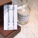 925 Silver Tassel Drop Earrings Colorful Cubic Zirconia Stud Eardrop