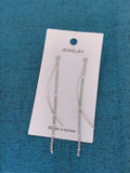925 Silver Tassel Drop Earrings Colorful Zircon Stud Eardrop