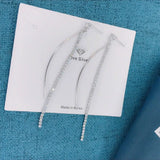 925 Silver Tassel Drop Earrings Colorful Zircon Stud Eardrop