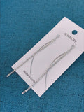 925 Silver Tassel Drop Earrings Colorful Zircon Stud Eardrop