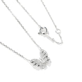 925 Sterling Silver AAAA Zircon Butterfly Necklace for Ladies