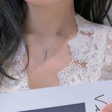 Zircon Pendant Necklace Irregular Collarbone Chain