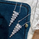 Zircon Pendant Necklace Irregular Collarbone Chain