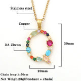 A-Z Capital Alphabet Letter Name Necklace Bohemia Colorful Pendant