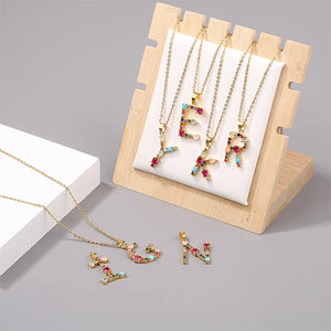 A-Z Capital Alphabet Letter Name Necklace Bohemia Colorful Pendant
