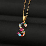 A-Z Capital Alphabet Letter Name Necklace Bohemia Colorful Pendant
