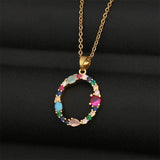 A-Z Capital Alphabet Letter Name Necklace Bohemia Colorful Pendant