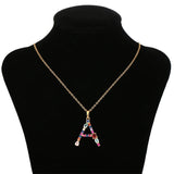 A-Z Capital Alphabet Letter Name Necklace Bohemia Colorful Pendant